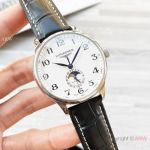 High Quality Copy Longines Master Moon phase Complications Watches 41mm Leather Strap